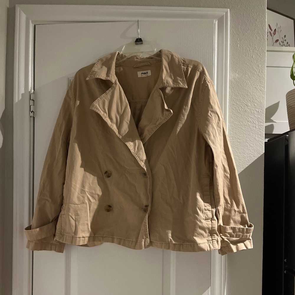 Pact Organic Cotton Womens Double Breasted Jacket, size Medium